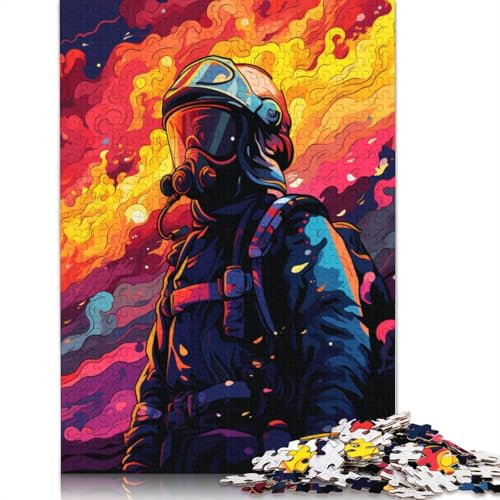 Puzzle für Erwachsene, 1000 Teile, künstlerische Feuerwehr-Puzzles für Erwachsene und Kinder, Holzpuzzle, Familienaktivität, 75 x 50 cm