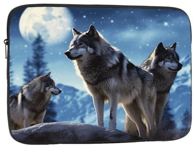 Laptop-Hülle, 25,4 cm (10 Zoll), wasserdicht, stoßfest, Notebook-Tragetasche, leicht, Wolfs-Computer-Skin-Tasche