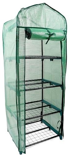 DIVCHI Serra a 4 ripiani mini serra per uso interno ed esterno, resistente, ideale per coltivare ortaggi, fiori, erbe e piantine