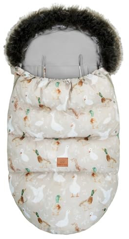 MayLily - Winter-Kinderwagen-Schlafsack 0-24 Monate - Babyfußsack Baby - Fußsack Winterfußsack - Kuschelsack Babydecke Kinderwagen Kopfteil - (Ducks, 0-2 years)