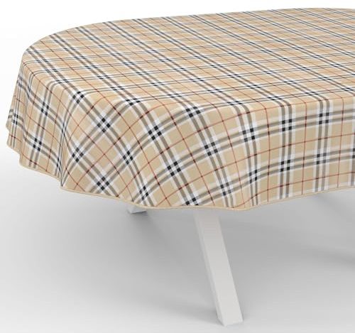 Wachstuchtischdecke Wachstischdecke Wachstuch Tischdecke abwaschbar Gartentischdecke Wasserabweisend Oval 180x140cm mit Saum (Eingefasst) Schottland