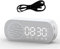 Muuoeou Enceinte Bluetooth sans Radio-Réveil avec Horloge Numérique et Support de Carte TF, ABS, pour et Le Bureau, Blanc