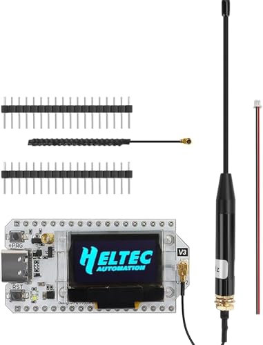 ESP32 LoRa V3 Development Board with 868MHz Antenna - SX1262 LoRa V3 Device and 10dBi Gain 17cm SMA Male Long Range Soft Whip Antenna Set for Meshtastic Ar duino LoRawan IOT