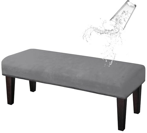 Lollanda Universal-Sitzbank für Esszimmer-Bank, Stretch Dining Bench Cover, Elastische Stretch Husse für Hotel, Bankett, Restaurant, Wohnzimmer, Schlafzimmer (Hellgrau)