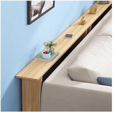NJDQFA Table Console, Table de Rangement derrière canapé avec Cadre renforcé et Barres transversales, Table Console en Bois pour Bureau, Chambre et Salon,Walnut,D 150 * 10cm/59.1 * 3.9″