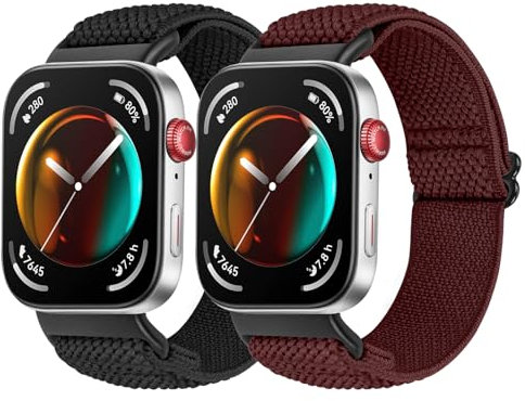 Huamanlou Elastisches Armband Kompatibel mit Huawei Watch Fit 4/Fit 4 Pro/Fit 3, Nylon Verstellbares Sport Loop Ersatzarmband für Huawei Watch Fit 3 Herren Damen