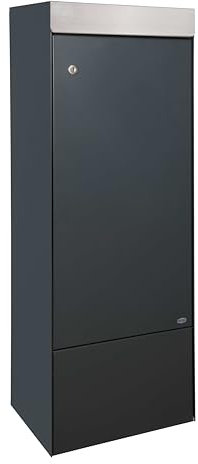 Renz Edge Paketkasten, Sicherer Paketbriefkasten in Anthrazitgrau (RAL 7016), Grau, Modern & Wetterfest, für kontaktlose Zustellung 681501