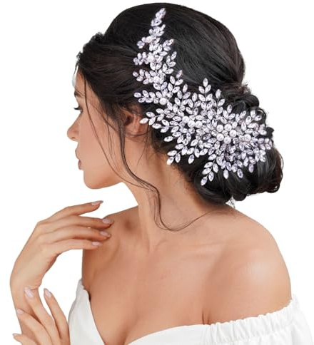 Strass & Perle Braut Haarkamm 10 Elegante Seitenkamm für Hochzeit Gebogen Hochzeit Haarschmuck
