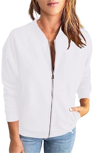 Cocila Giacca Felpata da Donna A Maniche Lunghe Tinta Unita Casual Ampia Felpe Lunghe E Larghe Felpa Sportiva Felpa Nera con Zip Tennis Donna Senza Cappuccio Primavera Tecnica Rosa