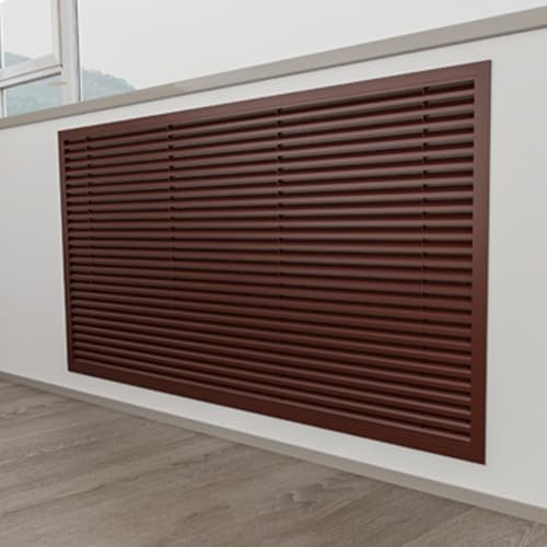 Cache-radiateur moderne en aluminium - Design encliquetable - Décoration d'intérieur pour salon - Finition marron - 60 x 120 cm - Solution élégante et fonctionnelle