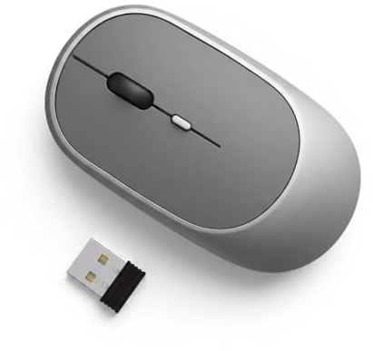 Generico Mouse Wireless, Bluetooth 5.0 e 2.4G, DPI Regolabile, Design Ergonomico, Ricaricabile, per Tablet e PC