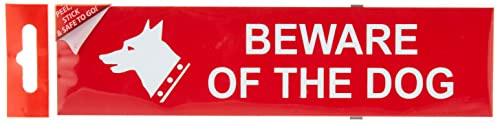 Scan SCA5251 Self adhesive PVC sign - Beware of the dog - White, 200 x 50mm