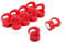 Red Plastic Mini Magnetic Hooks for Fridge, Office, Whiteboard, Noticeboard, Filing Cabinet - 12mm Dia x 20mm Tall - 1kg Pull - Pack of 10