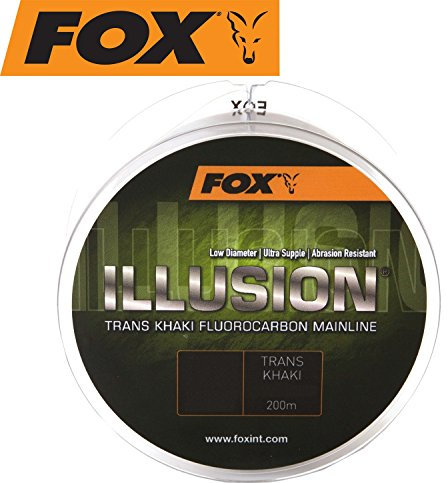 Fox Edges Illusion Soft Mainline Trans Khaki 200m Karpfenschnur, monofile Angelschnur zum Karpfenangeln, Schnur für Weite Würfe, Durchmesser/Tragkraft:0.39mm / 8.64kg Tragkraft