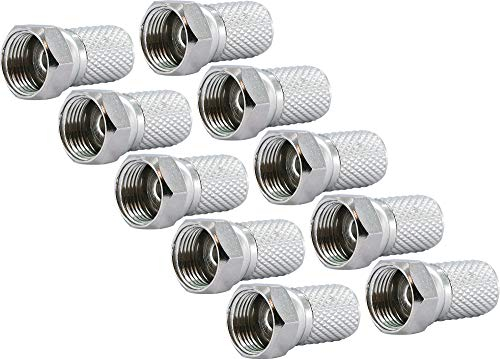 Schwaiger GmbH SCHWAIGER -FST8010 531- F-Aufdrehstecker 10-er Set/ 8 mm Durchmesser/für Koaxialkabel/Verbindung von Stecker und Kabel/ 10 Stück/Silber