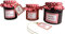 EAST-WEST Trading GmbH Lot économique Ensemble pour pots de confiture comprenant des étiquettes avec cordons + des dessus de couvercle en tissu - rouge (5 de chaque)