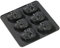 Geda Labels 13655 - Juego de 2 moldes de Silicona para Cubitos de Hielo o Bombones con diseño de Calavera, Color Negro