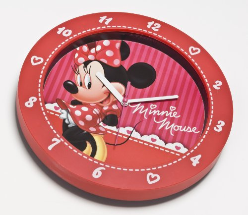 Joytoy 90011 - Disney Minnie Wanduhr aus Kunststoff, Geschenkpackung, 25 cm