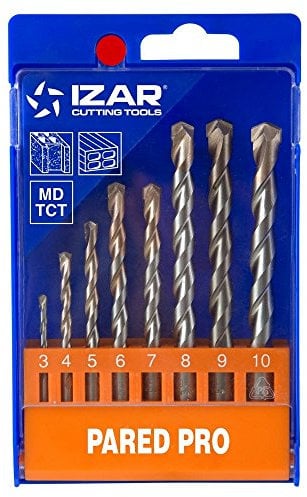 Izar 21653 Juego Broca Punta Metal Duro Pared Profesional 1886, 8 Piezas,