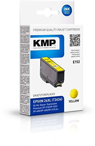 KMP Tintenkartusche für Epson Expression Premium XP-600, E152, yellow