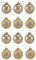 Thüringer Glasdesign A012-0808-1340 - 12 teiliges Glaskugel Sortiment in Gold, Uni glanz und Deko matt mit Dekor Kerze