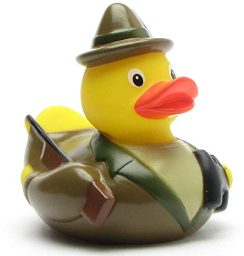 HC-Handel 922456 Vinyl Badeente Jäger Hubertus Gummiente 8 cm