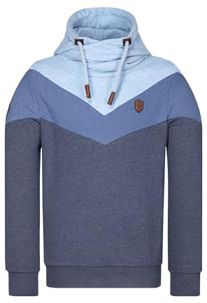 Herren Kapuzenpullover Naketano Kifferboarder Hoodie, Indigo Blue Melange, Gr. XXL