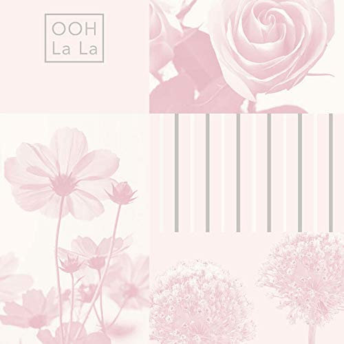 Crown Coco Soft Pink Wallpaper M1344 - French Stripe Photographic Flor