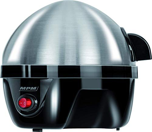 MPM MGJ-01M Cuece Huevos Eléctrico para 7 Huevos de Acero Inoxidable, Ajuste de Cocción, Protección por Sobre Calentamiento, 350W, Libre de BPA