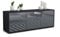 Stil.Zeit TV Schrank Lowboard Allegra, Korpus anthrazit matt, Front Hochglanz Design Grau Graphit (135x49x35cm), Push to Open Technik