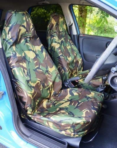 Strapazierfähige, wasserdichte Vordersitzbezüge, 2 x Vordersitzbezüge, Camouflage, Grün