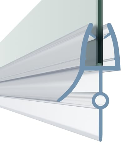 HNNHOME Bande d'étanchéité en Caoutchouc pour Porte en Verre incurvé Droite de 4 mm de diamètre Entre 16 et 22 mm