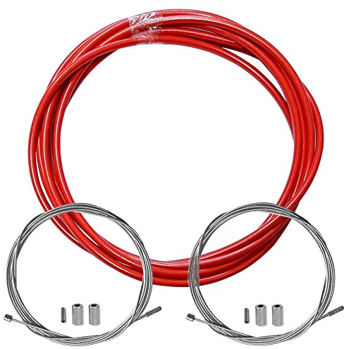 cyclingcolors Bicycle Derailleur Jacket with Cable Ends Kit Front Rear Compatible with Shimano Sram Cycle City Road MTB Insert Performance Cable (Red)