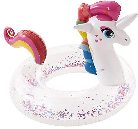 Creaciones Llopis Unicornio Purpurina CIRCULAR115CM. Brazaletes y flotadores, Adultos Unisex, Multicolor (Multicolor), Talla Única