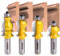 Fishtail Cutter Bit Spoilboard Surfacing Router Bit, ROOCBIT-YWM-4P, Molding Router Bit Set -1/2Shank- 4PCS