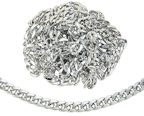 Airssory 5m(16.4 Feet) CCB Plastic Curb Twist Linking Chains Platinum Metal Color Bulk Lot for Chunky Necklace Punk Rock Jewelry Making - 30x21mm