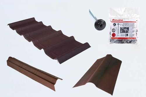 ONDUVILLA Tiles - SHED ROOF Tiles (6.5MSQ Roof Kit) - (Shaded Brown)