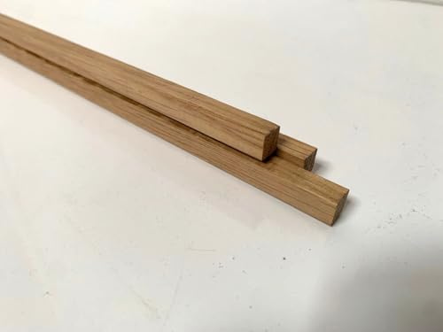 Listello in legno di rovere massiccio piallato 4 lati lunghezza cm. 80 (Rovere mm.10x10x800 pz.10)