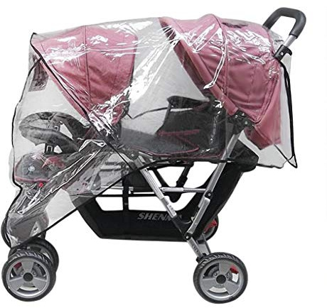 Regenschutz für Kinderwagen vorne und hinten, wasserdicht, winddicht, staubdicht, universal, für Zwillingskinderwagen und Zwillingskinderwagen, Regenschutz für den Außenbereich