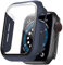 Miimall Kompatibel mit Apple Watch Series 6/SE/5/4 40mm Hülle mit Glas Displayschutz, Ultradünne PC Schutzhülle Vollschutz Kratzfest Schutz Case für iWatch 40mm - Blau
