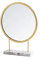 BYETYDFC Miroir de coiffeuse sur pied - 26 x 20 cm - Base en marbre doré - Miroir de maquillage - Décoration d'intérieur - Miroir rond - 26 x 20 cm - Doré