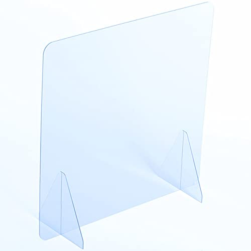 AtHaus® Spuckschutz Schutzscheibe aus Acrylglas Premium Quality, 100 x 80 (BxH) cm OHNE Durchreiche Trennwand Virenschutz Sichtschutz Spuck und Niesschutz Thekenaufsatz