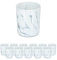 Relaxdays Lot de 12 photophores en Verre pour Bougies Chauffe-Plat, Aspect marbre élégant, H x D : 8,5 x 7 cm, Blanc