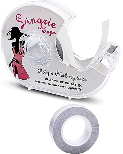 Rofitbest Fashion Tape, 2 Rolls Doppelseitiges Klebeband für Den Körper, Push-up-Tapes Brusttape Klebe-BH mit Zwei Rollen und Abroller