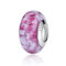 Nbsameng Glitzer Charme Blume Perlen aus Murano Glas Charms für Armbänder und Ketten für Damen, 925% Silber Anhänger,Dunkelpink