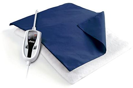 Ufesa Flexy Heat N2 Elektrisches Wärmekissen, 46 x 34 cm, 100 W, 4 Temperaturstufen, Timer, automatische Abschaltung, blaue Textilhülle