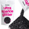 Hemway Ultra Sparkle Glitter - Black | 100g Multi Size Metallic Flakes for Resin & Epoxy Crafts | Supplies for Tumblers, Festival, Hair, Face, Body, Eye & Nail Art Decoration