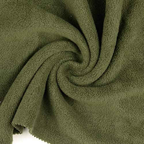 Polarfleece Antipilling ARTHUR von Stofftreff Santi®-0,5 m Schritte -64 x Uni Farben - Kuschelfleece -Meterware - Fleece Stoff- 400g/m- Decken, Nähen (Oliv-0015-arthur)