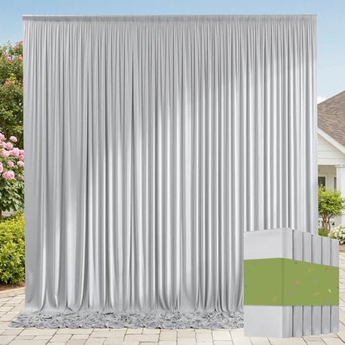Faltenfreier silberner Hintergrundvorhang für Partys, Dicker Stoff, für Hochzeit, Raum, Geburtstag, Party, Fotografie, Hintergrund, Babyparty, Dekoration, 9 x 3 m