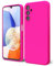 Oakxco für Samsung Galaxy A14 5G Hülle Silikon Case mit Kameraschutz, Ultra Dünn Bunt Handyhülle Mädchen, Einfarbig Handy Hülle Slim Schutzhülle, Matt TPU Weich Gummi Glatt Silikonhülle, Neon Hot Pink